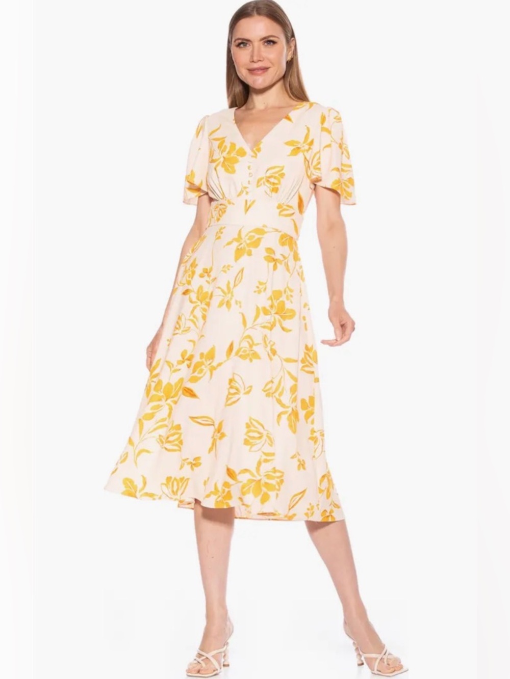 Alexia Admor Lulu Sweetheart Fit & Flare Midi Dress 🤍🌾🌿